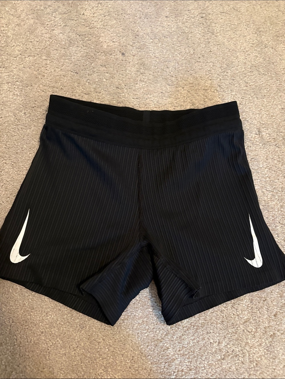 Nike Aeroswift Athletic Shorts with White Swoos